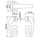 Manilla NEO Operador De Cerradura De Puerta. Incluye Cuadrillo De 8X8 Mm Y La Tornilleria.