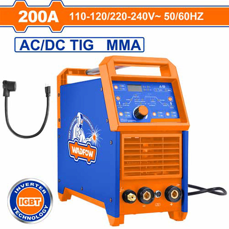 Máquina De Soldar AC DC Inverter 200A Modelo Medium Duty 30% Ciclo de Trabajo AC DC TIG/MMA 110V-220V. Tig alta frecuencia