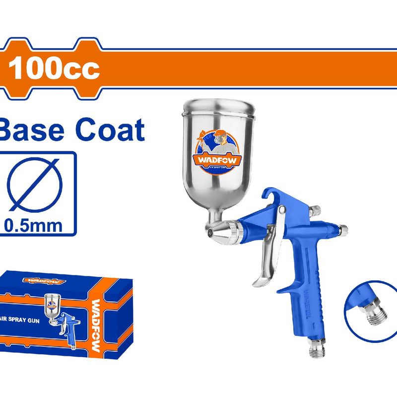Pistola spray para Pintar 100cc. Boquilla: 0.5mm. Ideal capa base. Presión: 3-4 bar. De aire para compresor