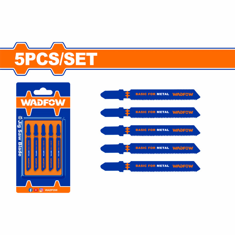 Hojas para sierra básico para metal. 50mm. 21(TPI) HSS. Dientes fresados y ondulados. 5 piezas.
