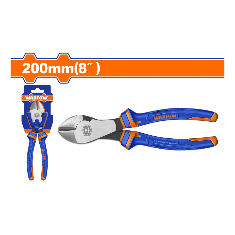 Alicate de corte diagonal de trabajo pesado de 200mm(8"). Acero al carbono. Mango cómodo.