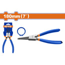 Alicate punta recta 7" Incluye anillo de retención externo 1.8mm. Acero al carbono.