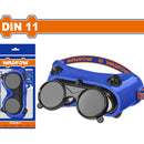 Lentes de soldador para oxicorte. DIN11. Diseño flip con bloqueo cerrado. Cuerpo de PVC flexible.