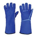 Guantes Suaves D/Soldador MMA Largos 35 Cm Cuero De Vaca Talla Unica Tejido En Kevlar (Par)