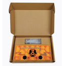 Set de plantillas con agujeros para bisagras ocultas en puertas de madera.