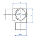 Conector "T" esquinero para Tubo de  1 1/2".