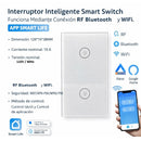 Interruptor inteligente smart switch funciona mediante conexión RF Bluetooth y Wifi. color blanco
