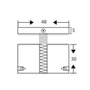 (NX48 * 30) BOTON DE 2" PARA BARANDAS VIDRIO. ACABADO BRILLANTE