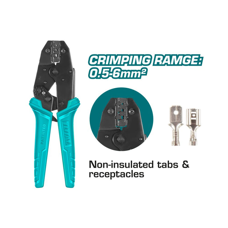 Alicate con matraca para crimpar conectores eléctricos 0.5-6mm²