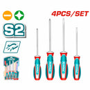 Destornilladores Punta Plana (SL5.5 SL6.6) y Punta Estrella (PH1 PH2) Magnético. Set 4 piezas.