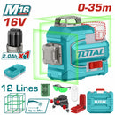 Nivel Láser Autonivelante (Láser Verde) 16V Rango de Trabajo: 0~35 m Tres Planos 360° 3D Incluye batería y cargador. Kit con accesorios.