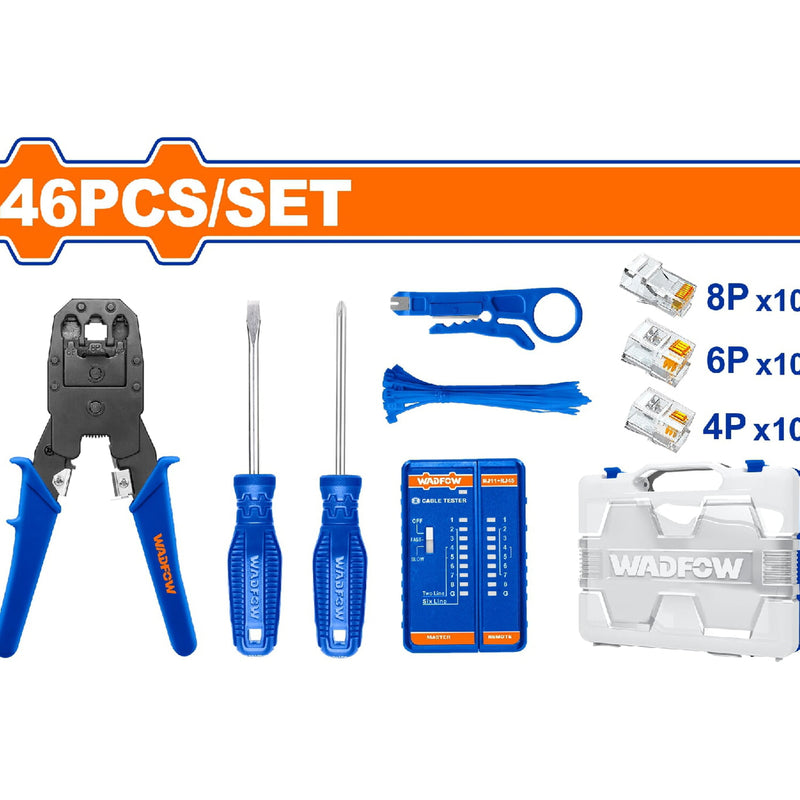 Crimpadora de Enfuche Modular con pelacable,destornilladores,conectores de paso (Juego)