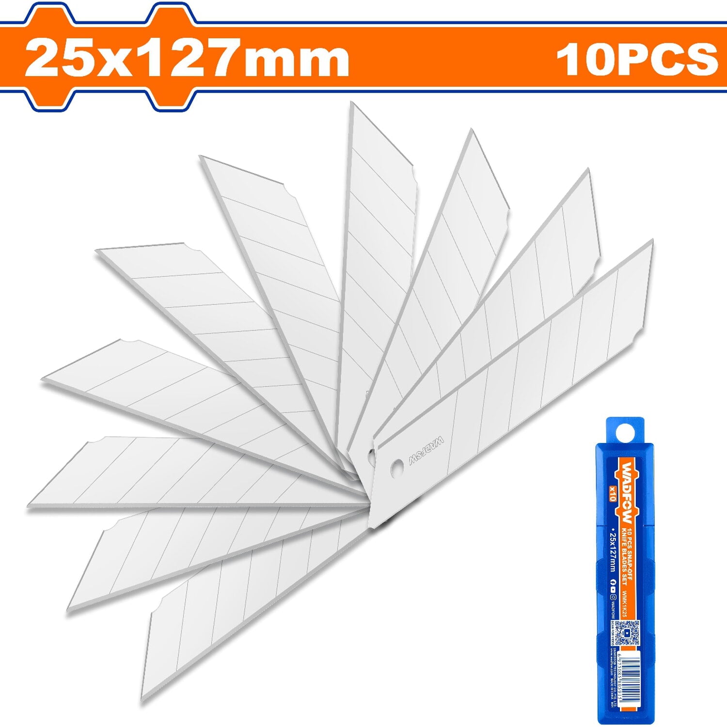 Cuchillas 10 piezas. Tamaño 25x127mm. Para exactos. Juego