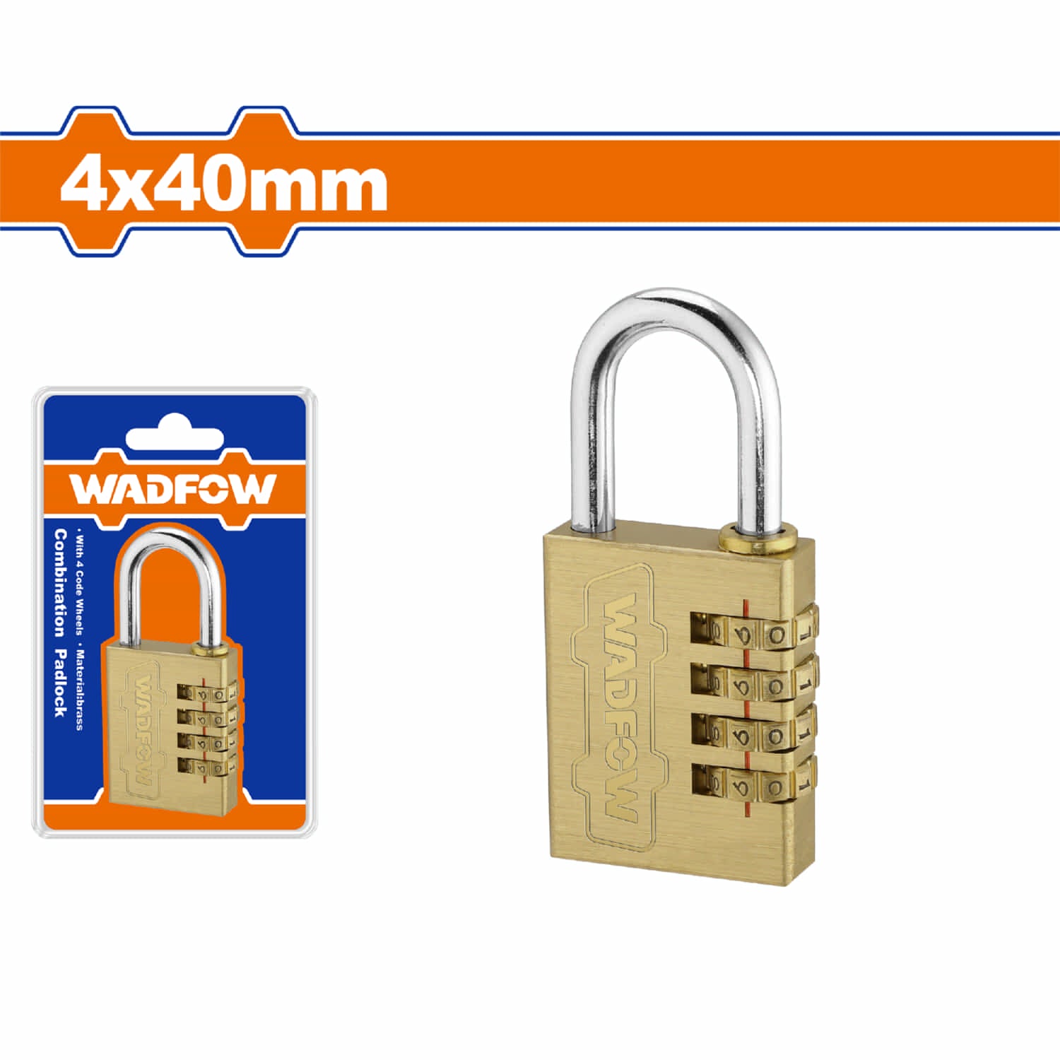 Candado combinado de latón de 3 dígitos. 4x40mm. Combinación de contraseñas personalizado.