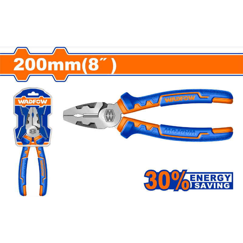 Alicate Combinado de alta palanca 8" Ahorro de energía 30% Mango cómodo. Acabado pulido.