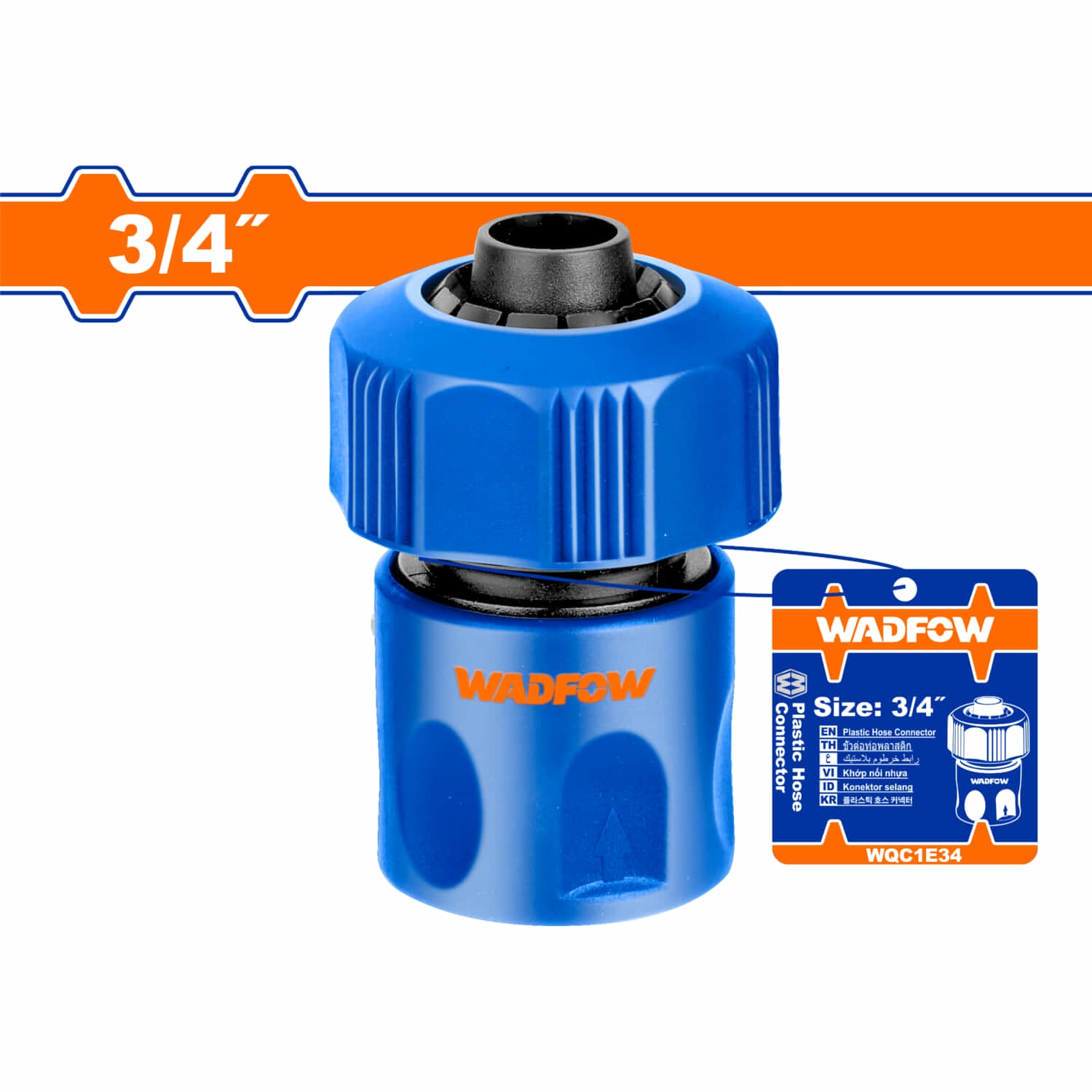 Conector rápido para manguera con adaptador de 3/4"