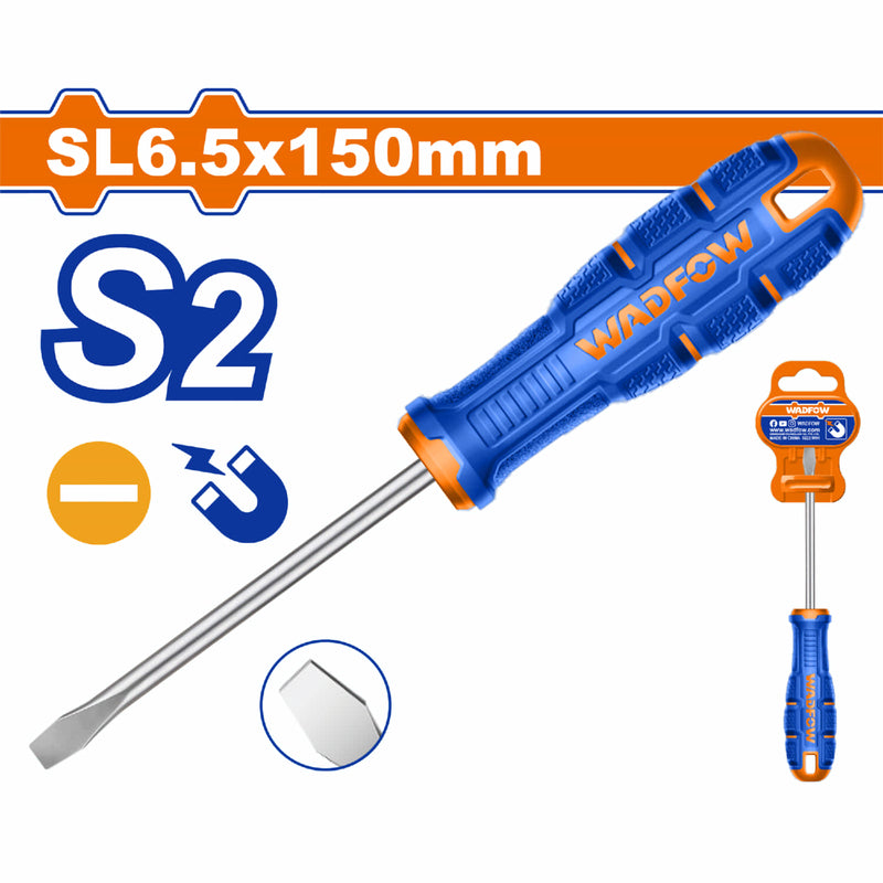 Destornillador Plano 6.5x150mm Material de la hoja: S2 Tipo de punta: Ranurada SL6.5 Magnético