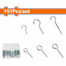 Tornillos gancho surtidos (Tornillos de ojo, tornillos de gancho) (151 piezas) Se vende en Kit. Ganchos para colgar