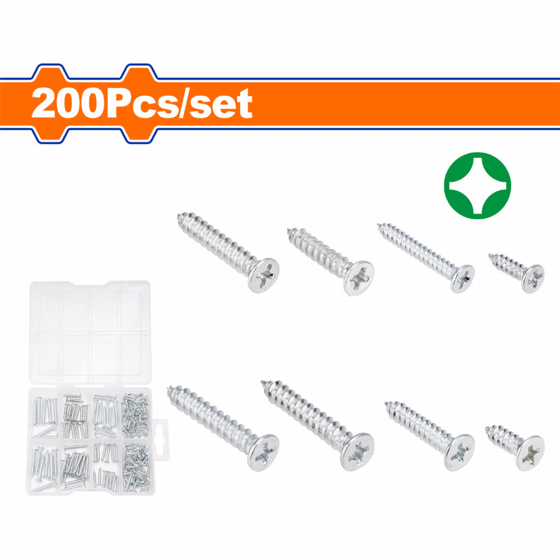 Tornillos autoperforantes Phillips Cabeza Avellanada Galvanizado 200 pzas.