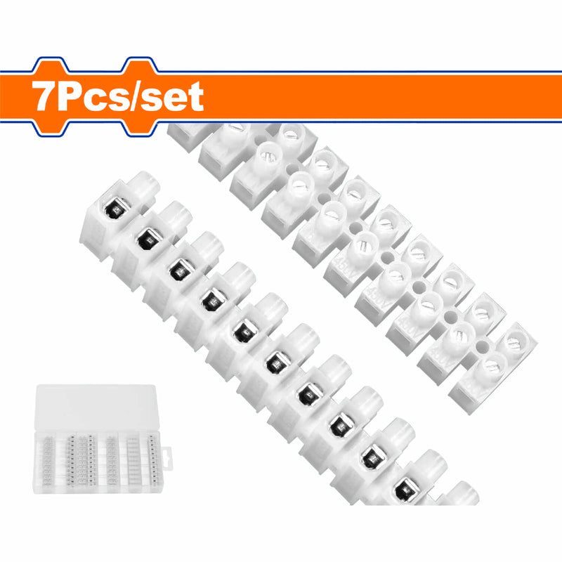 Bloque terminal de Conexión para cableado eléctrico. Kit de 7 piezas. Conector.
