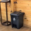 Basurero de pedal 20L. Tinaco color gris. Cesto de residuos. Papelera.