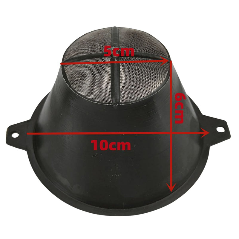 Filtro para pintura. Colador de pintura. Embudo de malla de nailon fino. Diámetro 10 cm, Interior 5 cm.