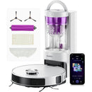 Robot Aspirador Eureka E20 Plus Blanca  8000Pa con Estación Automática sin Bolsa, Trapeador y Mapeo 3D