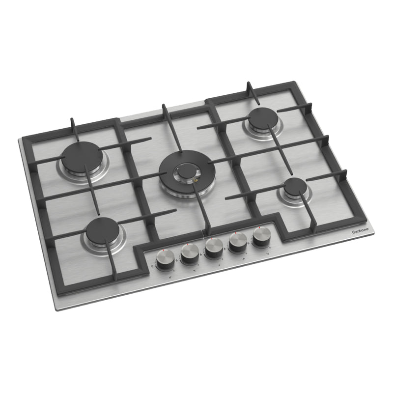 Estufa Empotrable 75 cm BL 5 Quemadores SABAF + Wok 5kW, Acero Inoxidable, 110V