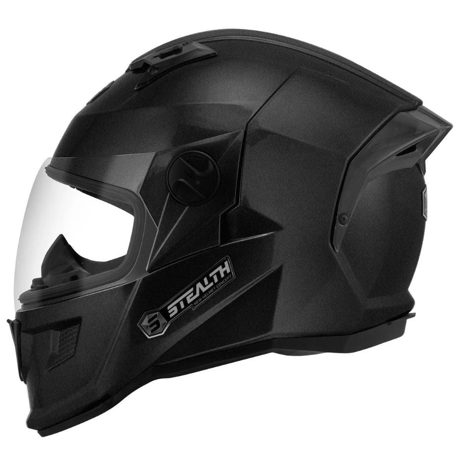 Cascos Stealth Solid Brillante Negro Metálico