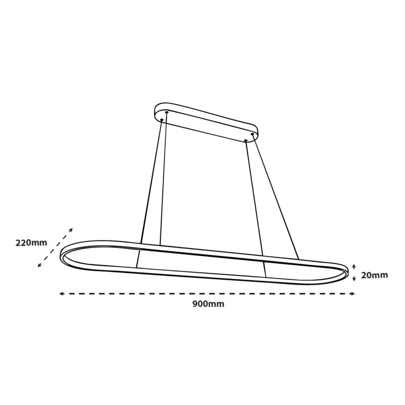 Lámpara Colgante LED 36W 3200LM 3000K con Diseño Moderno Minimalista Ideal Comedor y Sala.90 cm Color Negro