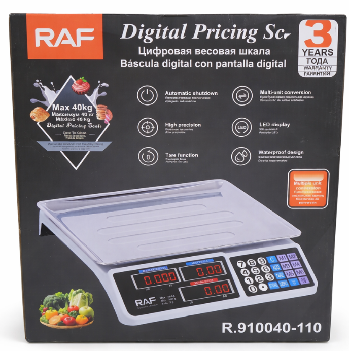 Báscula Digital RAF hasta 40 kg con Pantalla LED