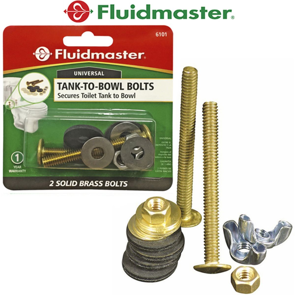 TORNILLO DE ACOPLAR "FLUIDMASTER" 5/16"x2 3/4" BLISTER PARA INODORO