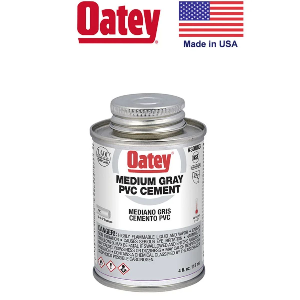 PEGAMENTO "OATEY" (0) PVC GRIS 1/4 PINTA