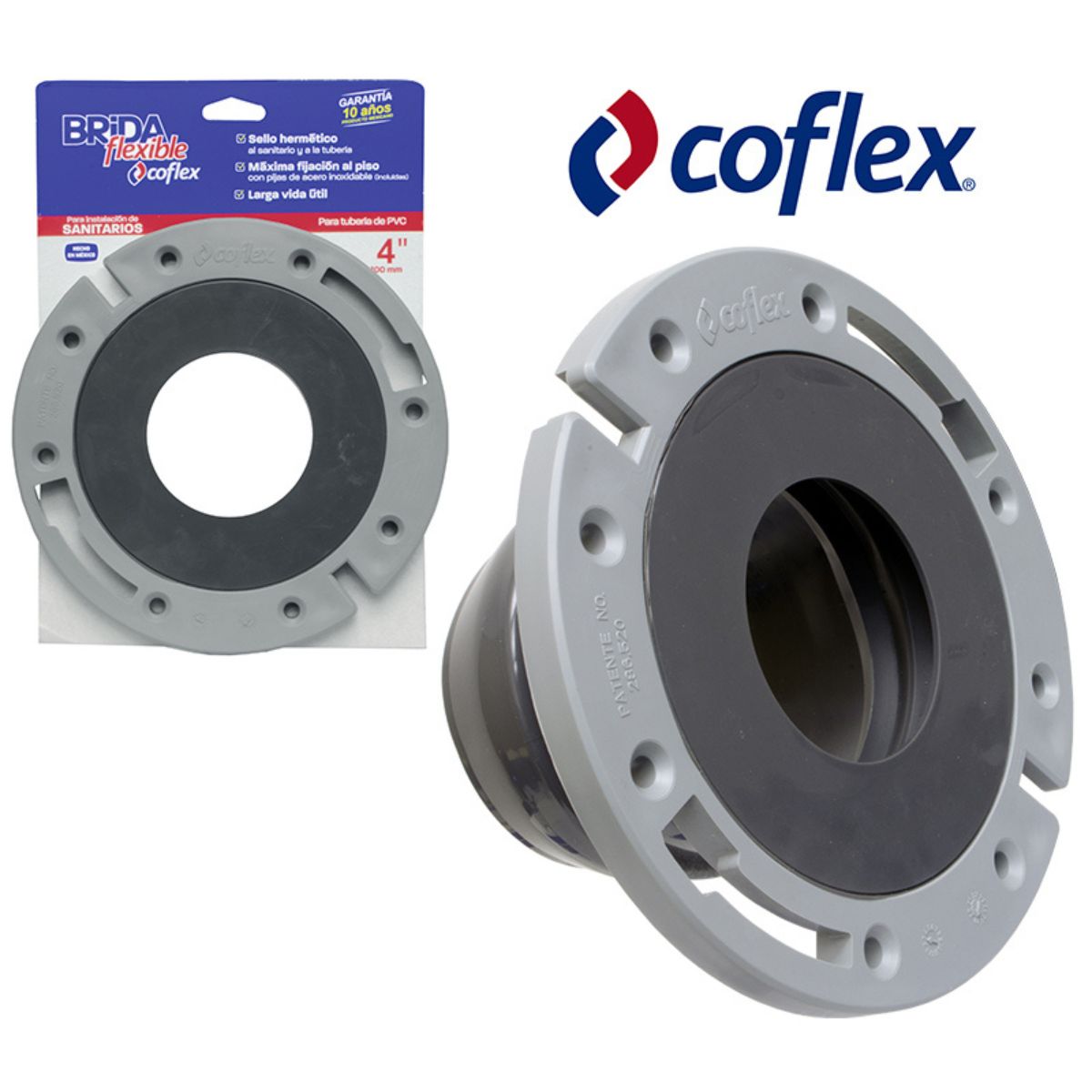 FLANGER "COFLEX" CORTO PARA INODORO 4" X 8.5 CM