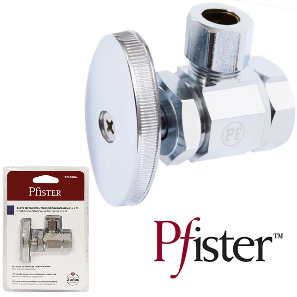 LLAVE DE ANGULO  "PRICE PFISTER" SENCILLA 1/2"  x 3/8"