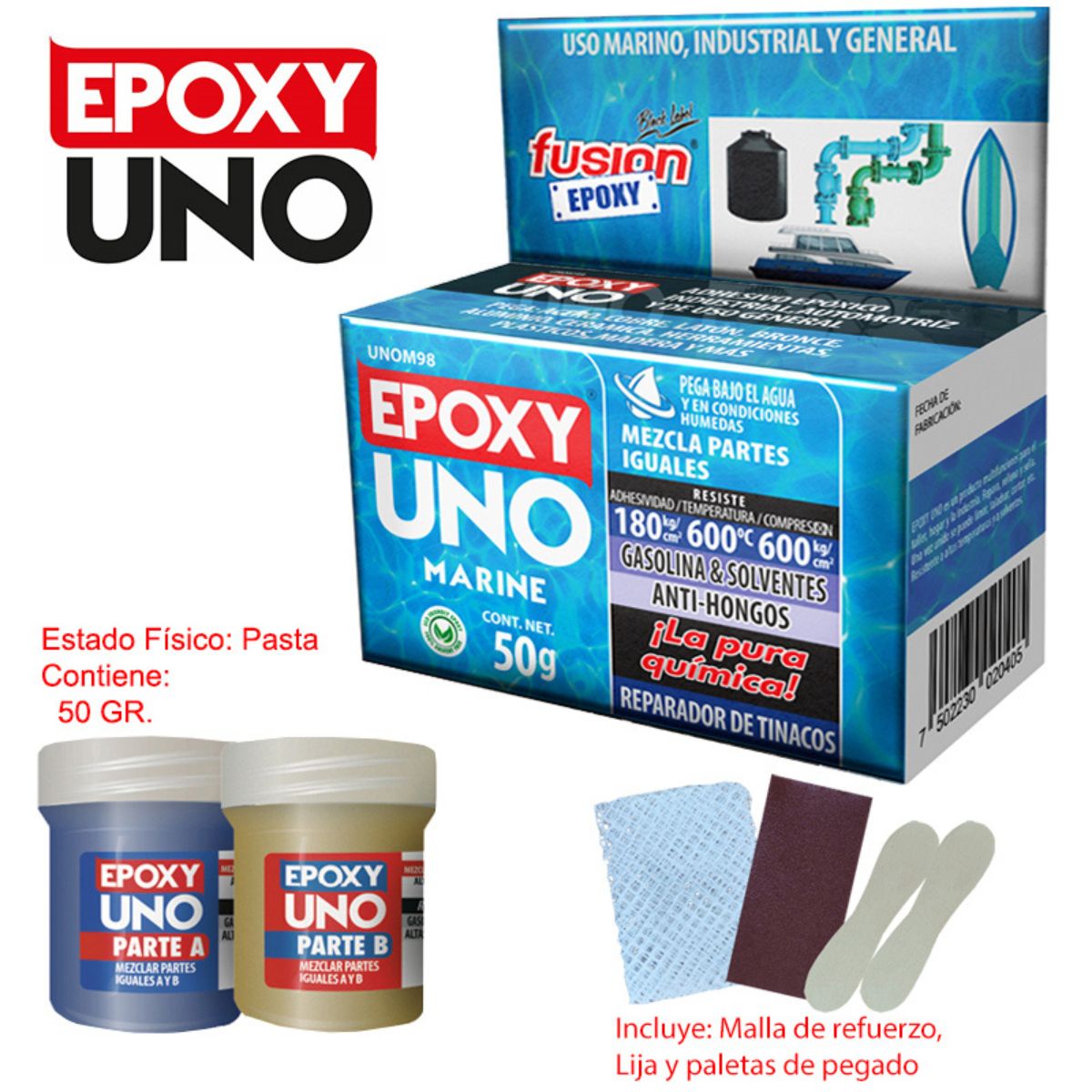 EPOXY UNO "FUSION EPOXY"   50 GRAMOS  MARINO