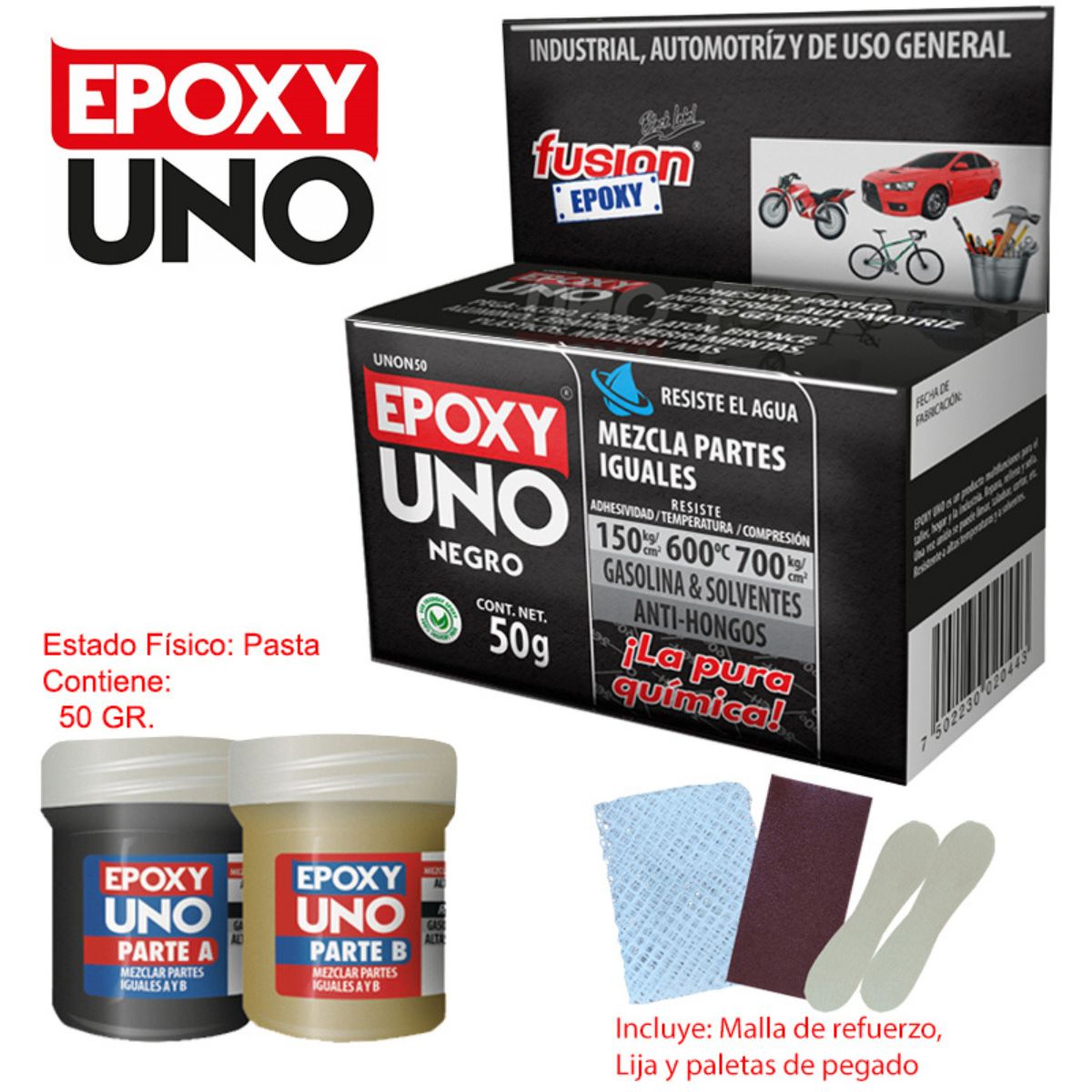 EPOXY UNO "FUSION EPOXY"   50 GRAMOS  NEGRO