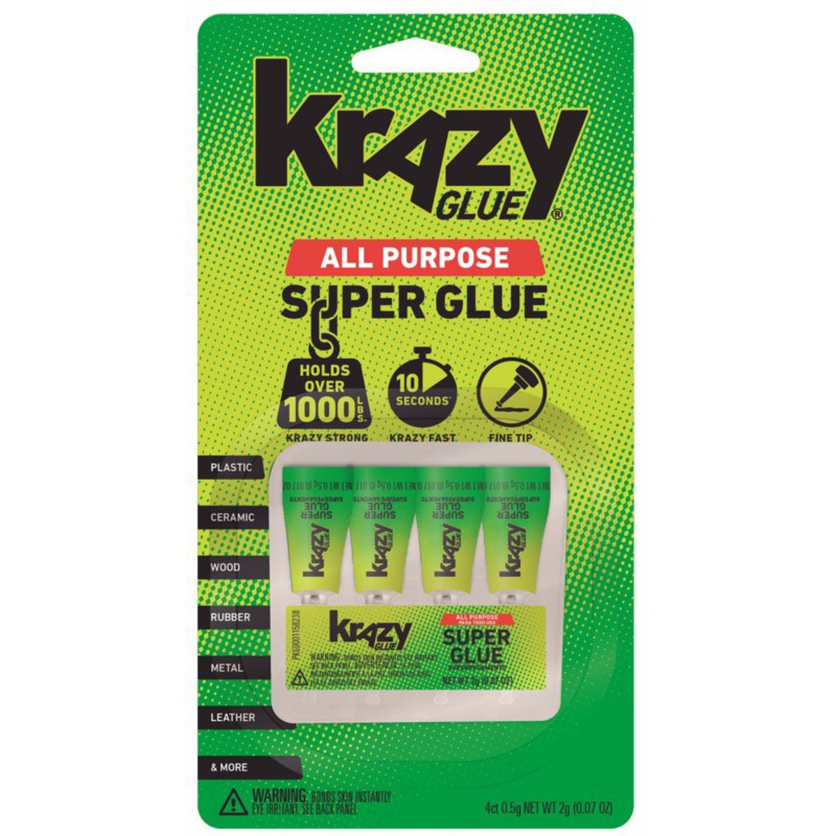 KRAZY GLUE Todo Proposito SET de 4 Cartuchos "TO-GO"