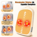 Cojín Masajeador Recargable USBC para Cuello y Espalda con 3 Velocidades y 2 Niveles de Calor. Almohada para Masajes