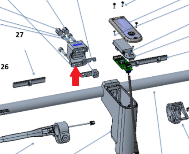 Parte superior del vástago para scooter Segway - SEG04.B (G2 MAX)