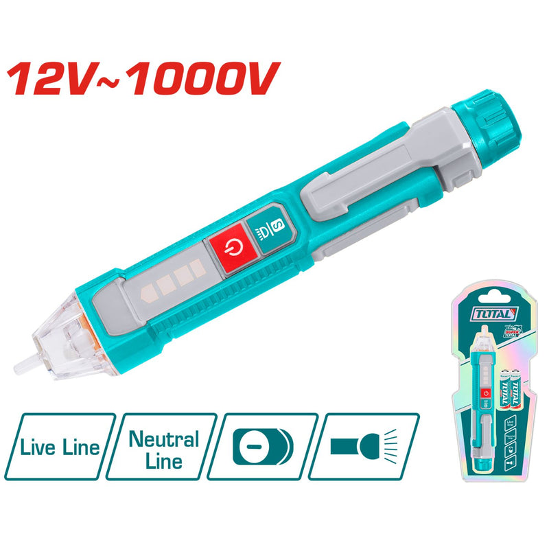Voltímetro Detector de voltaje AC sin contacto 12V~1000V. Apagado automático. LED Blanco