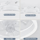 Abanico De Techo 13" Con Luz Led Dimeable. Ventilador A Control Remoto y Control Por Voz Offline. Color Blanco.