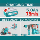 Batería 20V 5.0Ah y Cargador Rápido 20V 4A. (Se venden 2 baterías y 1 cargador) TOTAL