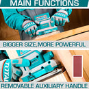 Lijadora Orbital Rectangular 90x180mm. Litio 20V con Base de Aluminio. Incluye Batería, Cargador y Hojas de Lija.