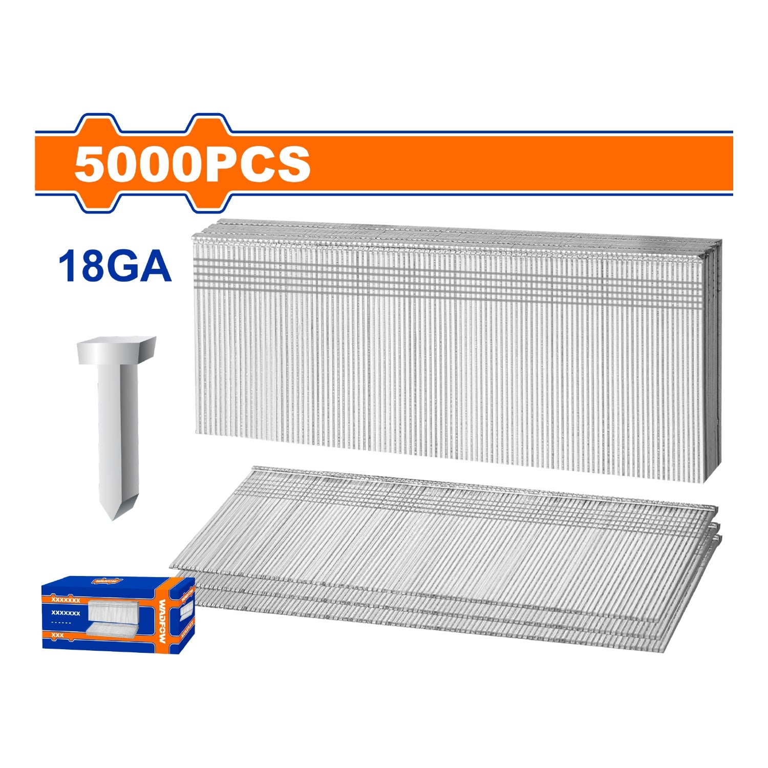 Clavos para clavadora de aire 5000 pzas por caja. Apto para WBN2540, WBN1550, WBN3530, WBN3532