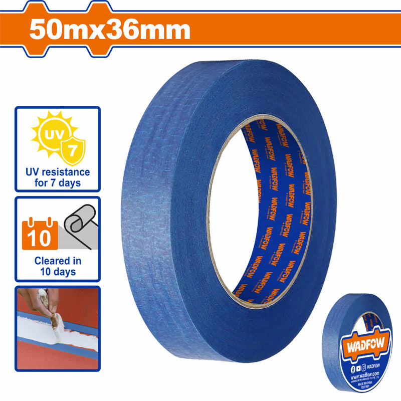 Cinta de pintor azul 50mx36mm Espesor: 0.14mm. Fácil de pegar y despegar. Ideal para enmascarar. Tape para pintar