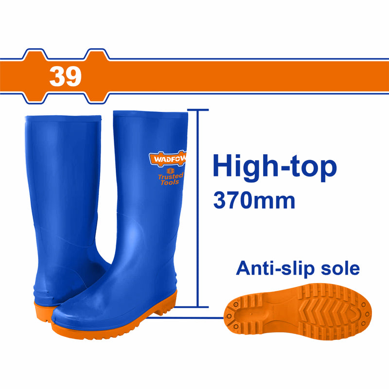 Botas caucho extra altas Talla 39. 100% Resistente al agua. PVC. Suela antiresbalante. Altura:370mm (Par) Botas Industriales