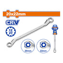 Llave Doble Estrella Acodada 20x22mm Cr-V 12 Puntas 291mm Acero Cr-V Cromado Mate