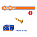 Tornillo para aglomerado Pozidrive. 3.5x30mm. Cabeza doble avellanada. Acero al carbono. (1700 pzas)