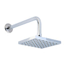 Regadera ducha de plato cuadrada con brazo y chapetón. Cuerpo y brazo en latón . Acabado cromo